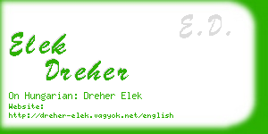 elek dreher business card